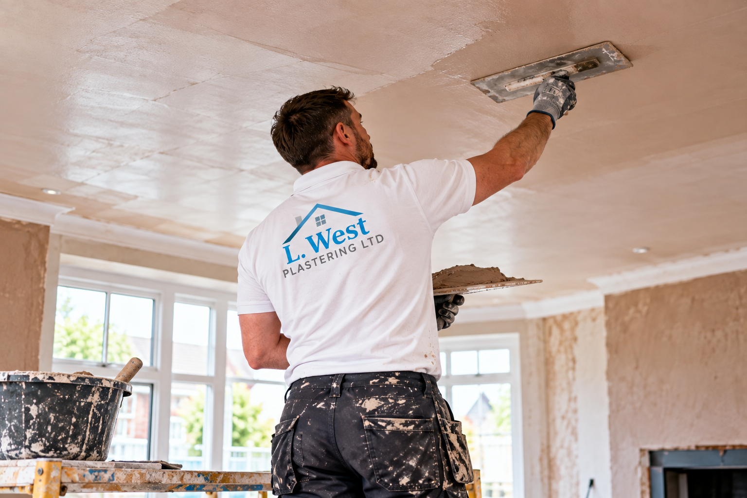 Professional ceiling plastering by L. West Plastering Ltd in Hampshire